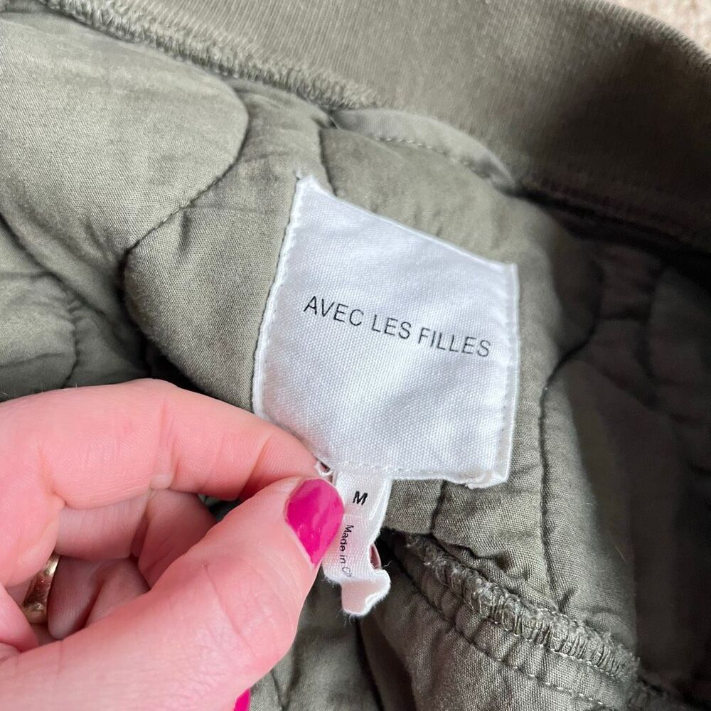 Avec de Filles Quilted Zip Jacket Anthropologie Sage Green Size M - Picture 4 of 13